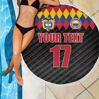Custom Colombia Football Beach Blanket Retro Black Style