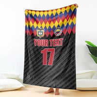 Custom Colombia Football Blanket Retro Black Style