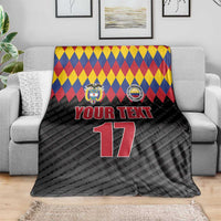 Custom Colombia Football Blanket Retro Black Style