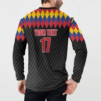Custom Colombia Football Button Sweatshirt Retro Black Style