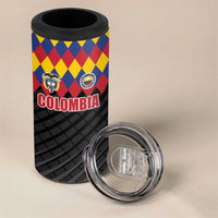 Custom Colombia Football 4 in 1 Can Cooler Tumbler Retro Black Style