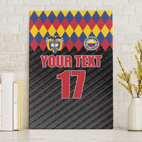 Custom Colombia Football Canvas Wall Art Retro Black Style