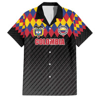 Custom Colombia Football Family Matching Long Sleeve Bodycon Dress and Hawaiian Shirt Retro Black Style