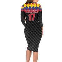 Custom Colombia Football Family Matching Long Sleeve Bodycon Dress and Hawaiian Shirt Retro Black Style