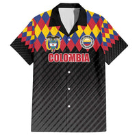 Custom Colombia Football Family Matching Short Sleeve Bodycon Dress and Hawaiian Shirt Retro Black Style