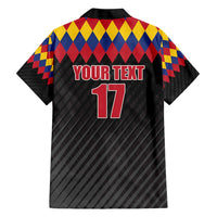 Custom Colombia Football Hawaiian Shirt Retro Black Style