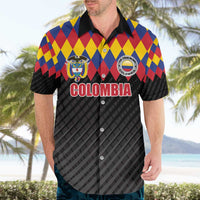 Custom Colombia Football Hawaiian Shirt Retro Black Style