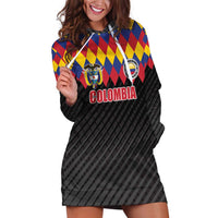 Custom Colombia Football Hoodie Dress Retro Black Style