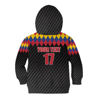 Custom Colombia Football Kid Hoodie Retro Black Style