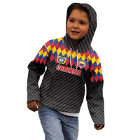 Custom Colombia Football Kid Hoodie Retro Black Style