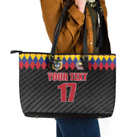 Custom Colombia Football Leather Tote Bag Retro Black Style