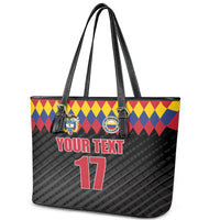 Custom Colombia Football Leather Tote Bag Retro Black Style
