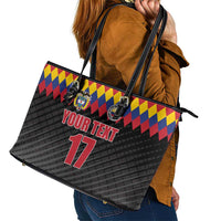 Custom Colombia Football Leather Tote Bag Retro Black Style