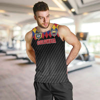 Custom Colombia Football Men Tank Top Retro Black Style