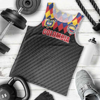 Custom Colombia Football Men Tank Top Retro Black Style