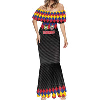 Custom Colombia Football Mermaid Dress Retro Black Style