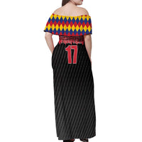 Custom Colombia Football Off Shoulder Maxi Dress Retro Black Style