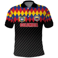 Custom Colombia Football Polo Shirt Retro Black Style