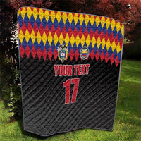Custom Colombia Football Quilt Retro Black Style