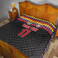Custom Colombia Football Quilt Retro Black Style