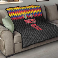 Custom Colombia Football Quilt Retro Black Style