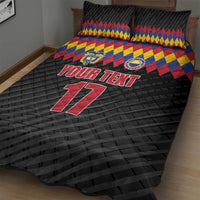 Custom Colombia Football Quilt Bed Set Retro Black Style