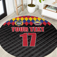 Custom Colombia Football Round Carpet Retro Black Style