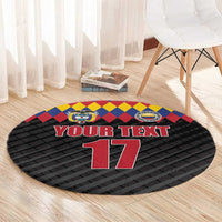 Custom Colombia Football Round Carpet Retro Black Style