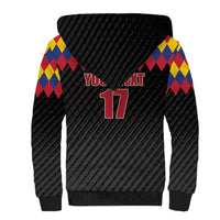 Custom Colombia Football Sherpa Hoodie Retro Black Style