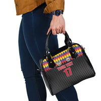 Custom Colombia Football Shoulder Handbag Retro Black Style