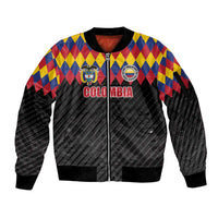 Custom Colombia Football Sleeve Zip Bomber Jacket Retro Black Style