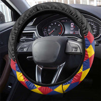 Colombia Football Steering Wheel Cover Retro Black Style