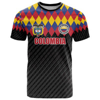 Custom Colombia Football T Shirt Retro Black Style
