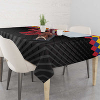 Custom Colombia Football Tablecloth Retro Black Style