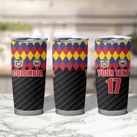 Custom Colombia Football Tumbler Cup Retro Black Style