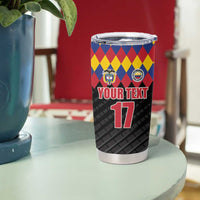 Custom Colombia Football Tumbler Cup Retro Black Style