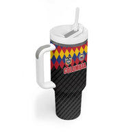 Custom Colombia Football Tumbler With Handle Retro Black Style
