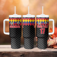 Custom Colombia Football Tumbler With Handle Retro Black Style