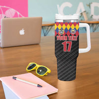 Custom Colombia Football Tumbler With Handle Retro Black Style