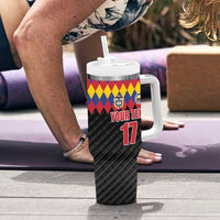 Custom Colombia Football Tumbler With Handle Retro Black Style