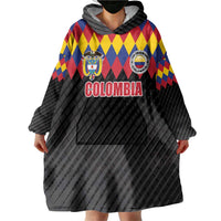 Custom Colombia Football Wearable Blanket Hoodie Retro Black Style