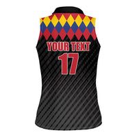 Custom Colombia Football Women Sleeveless Polo Shirt Retro Black Style