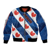 Netherlands Friesland Province Bomber Jacket Flag Style