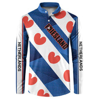 Netherlands Friesland Province Button Sweatshirt Flag Style