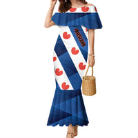 Netherlands Friesland Province Family Matching Mermaid Dress and Hawaiian Shirt Flag Style