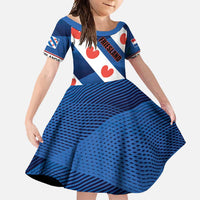 Netherlands Friesland Province Family Matching Summer Maxi Dress and Hawaiian Shirt Flag Style