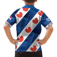 Netherlands Friesland Province Hawaiian Shirt Flag Style