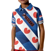 Netherlands Friesland Province Kid Polo Shirt Flag Style