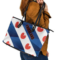 Netherlands Friesland Province Leather Tote Bag Flag Style