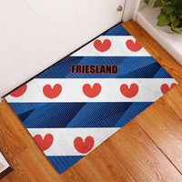Netherlands Friesland Province Rubber Doormat Flag Style